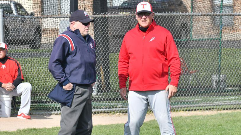 Tippecanoe baseball coach Bruce Cahill (right) recently won his 700th career game. Greg Billing/CONTRIBUTED