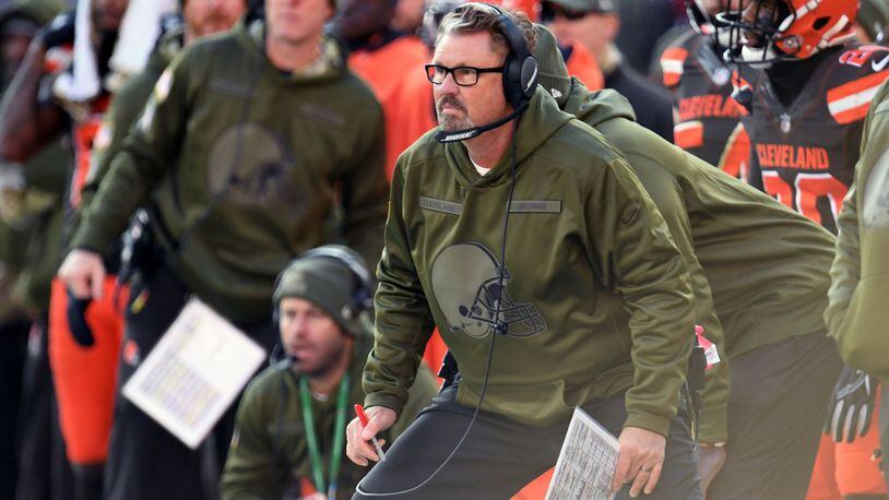 CLEVELAND, OH - NOVEMBER 11: Head coach Gregg Williams of the Cleveland Browns reacts to a play second half against the Atlanta Falcons at FirstEnergy Stadium on November 11, 2018 in Cleveland, Ohio. (Photo by Jason Miller/Getty Images)