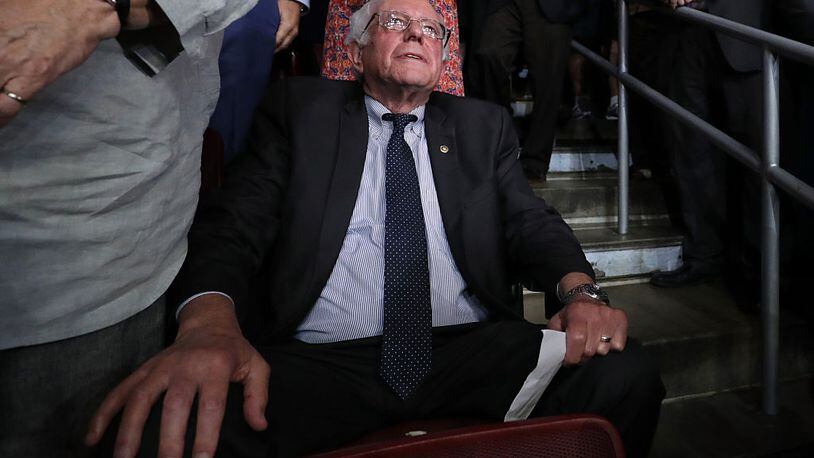 PHILADELPHIA, PA - JULY 26: Sen. Bernie Sanders attends roll call on the second day of the Democratic National Convention at the Wells Fargo Center, July 26, 2016 in Philadelphia, Pennsylvania. An estimated 50,000 people are expected in Philadelphia, including hundreds of protesters and members of the media. The four-day Democratic National Convention kicked off July 25. (Photo by Chip Somodevilla/Getty Images)