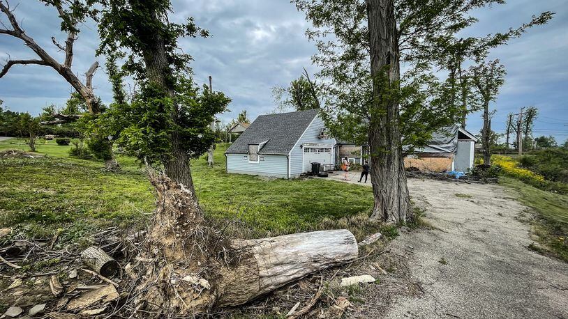 Jenny Andrea and Sarah Nussman's home on Wendover Dr. in Beavercreek two years after the 2019 Memorial Day tornado struck their home. The house was condemned. JIM NOELKER/STAFF
