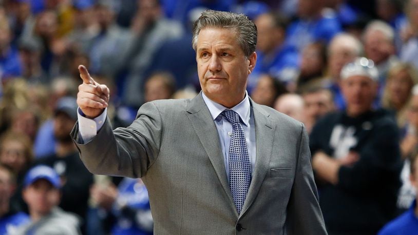 LEXINGTON, KY - JANUARY 30:  Head coach John Calipari of the Kentucky Wildcats reacts against the Vanderbilt Commodores during the second half at Rupp Arena on January 30, 2018 in Lexington, Kentucky.  (Photo by Michael Reaves/Getty Images)