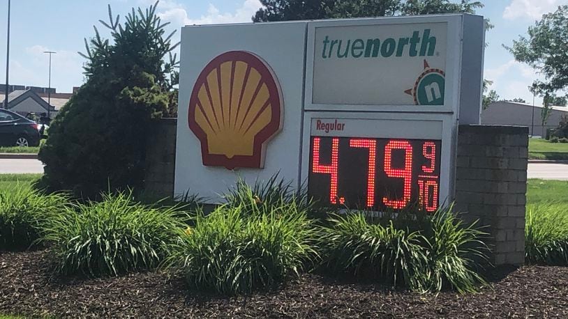 Gas prices in Springboro jumped from $4.32 to $4.79 per gallon this afternoon. RICK McCRABB/STAFF