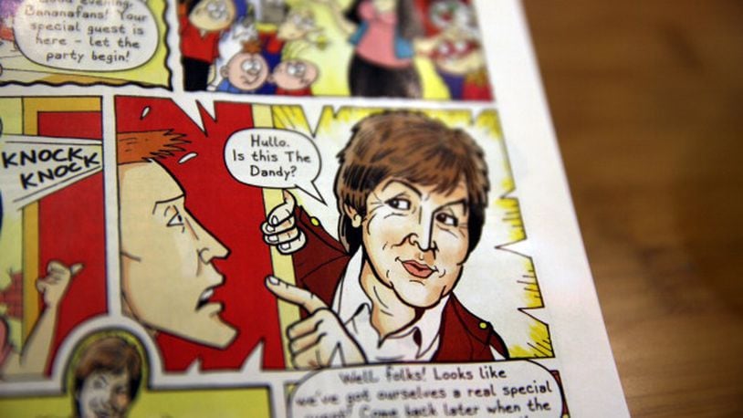 LONDON, ENGLAND - DECEMBER 04: Sir Paul McCartney appears in the last ever print edition of The Dandy children's comic on December 4, 2012 in London, England. DC Thompson, publishers of the comic, say that after 75 years Desperate Dan and Korky the Cat will become online digital characters only after a drop in print sales. (Photo by Peter Macdiarmid/Getty Images)