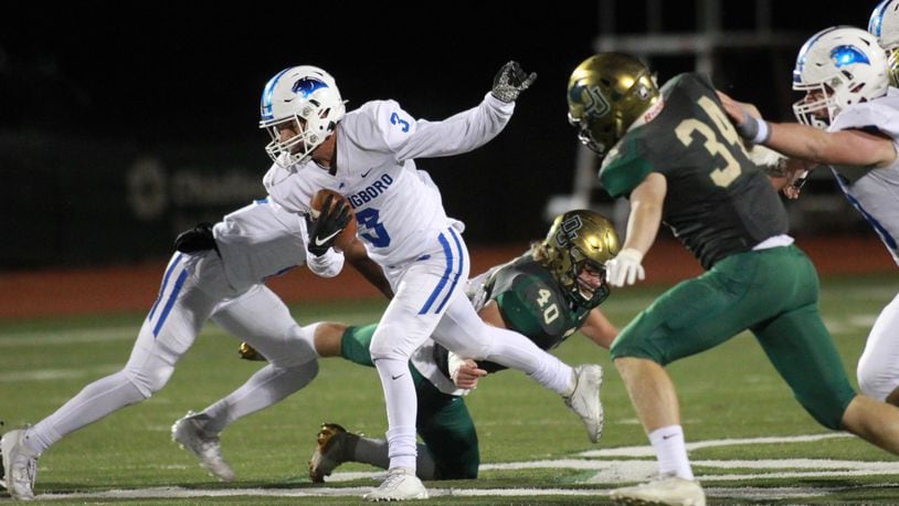 Springboro against Dublin Jerome in the first round of the Division 1, Region 2 playoffs on Friday, Nov. 8, 2019, in Dublin.