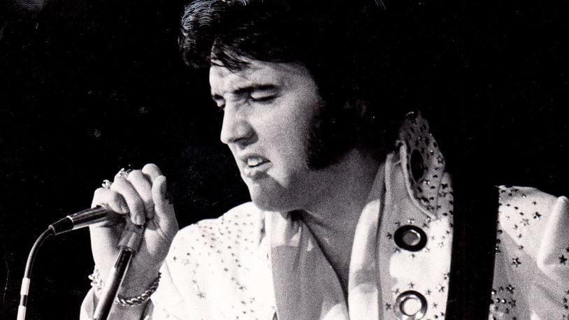 Elvis Presley brought down the house at the University of Dayton Arena April 7, 1972.  DAYTON DAILY NEWS ARCHIVE / WRIGHT STATE UNIVERSITY SPECIAL COLLECTIONS AND ARCHIVE