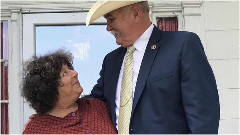 Butler County Sheriff Richard Jones with actress Miriam Margolyes. CONTRIBUTED