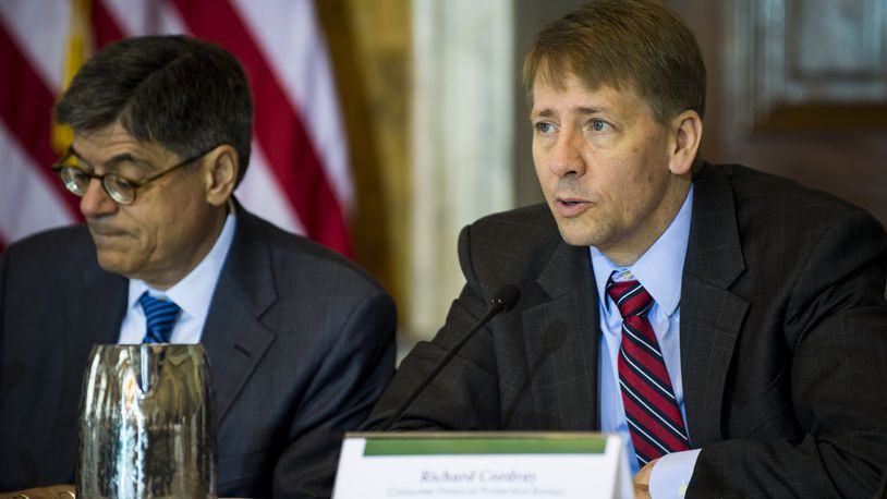 Director of the Consumer Financial Protection Bureau, Richard Cordray, delivers remarks during a public meeting of the Financial Literacy and Education Commission at the United States Treasury on June 29, 2016 in Washington, DC. The agenda focused on financial education and investment advice, as well as the intersection of financial education and legal aid. (Photo by Pete Marovich/Getty Images)