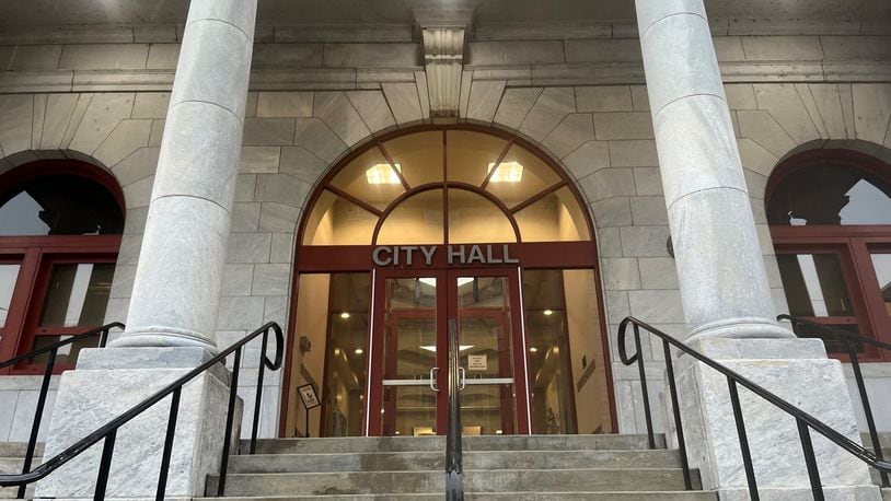 The front steps of Dayton City Hall in downtown Dayton. CORNELIUS FROLIK / STAFF