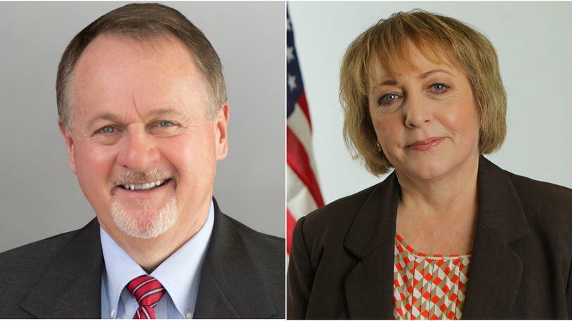 Dick Gould (left) and Susan Lopez, candidates for Greene County Commissioner in the November 2018 election.