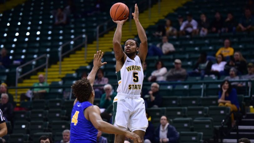 Wright State freshman Skyelar Potter shoots a jumper during Wednesday night’s exhibition game vs. Notre Dame College. Joseph Craven/CONTRIBUTED