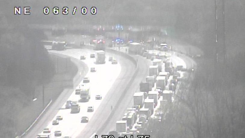 I-70 east was closed in Huber Heights between I-75 and state Route 202 after an injury crash was reported Thursday, May 12, 2022.
