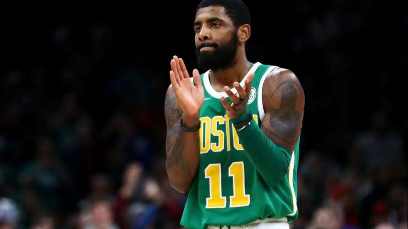 Kyrie Irving lent a helping hand to a homeless man on Thursday.