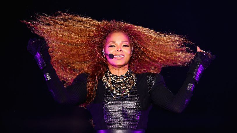 Janet Jackson performs after the Dubai World Cup at the Meydan Racecourse on March 26, 2016 in Dubai, United Arab Emirates.