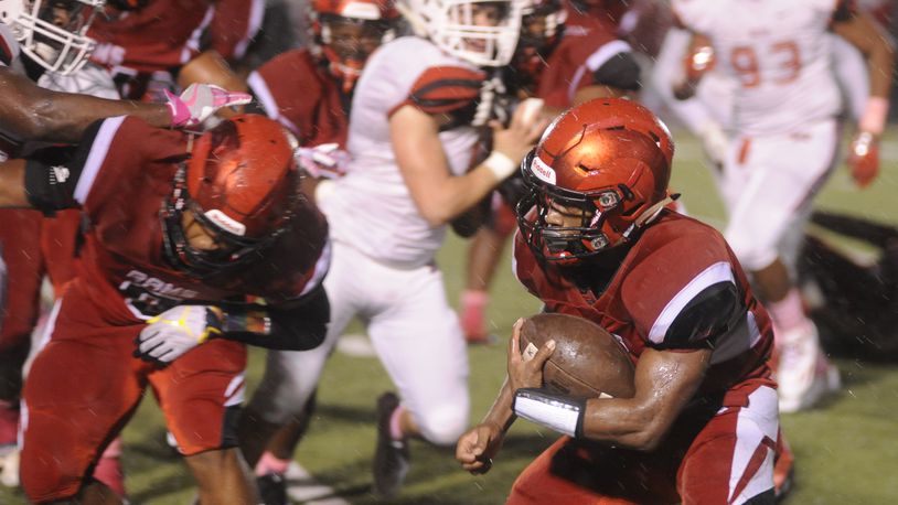 Trotwood RB Ra’veion Hargrove. Trotwood-Madison defeated visiting Wayne 14-7 in a Week 10 GWOC crossover high school football game to complete a 10-0 regular season on Friday, Oct. 27, 2017. MARC PENDLETON / STAFF