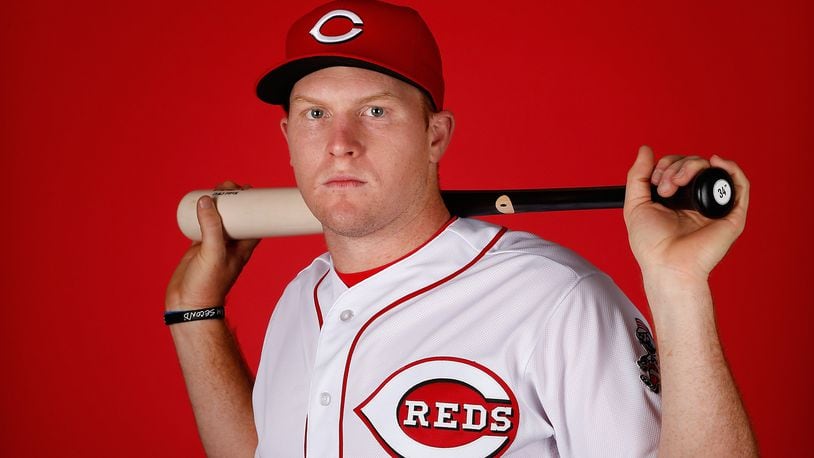 GOODYEAR, AZ - FEBRUARY 24: Chad Wallach #80 of the Cincinnati Reds poses for a portrait during spring training photo day at Goodyear Ballpark on February 24, 2016 in Goodyear, Arizona (Photo by Christian Petersen/Getty Images)