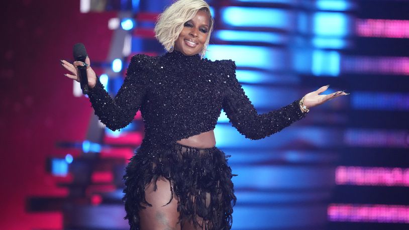 FILE - Mary J. Blige onstage during the MTV Video Music Awards on Tuesday, Sept. 12, 2023, at the Prudential Center in Newark, N.J. Blige, Cher, Foreigner, A Tribe Called Quest, Kool & The Gang and Ozzy Osbourne have been inducted into the Rock & Roll Hall of Fame. The class of 2024 also will include folk-rockers Dave Matthews Band and singer-guitarist Peter Frampton. The induction ceremony will be Oct. 19, 2024. (Photo by Charles Sykes/Invision/AP, File)