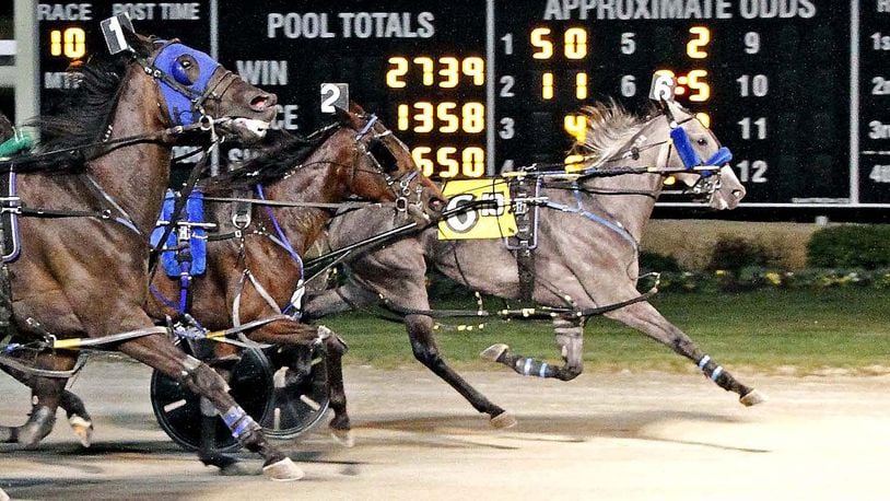 Give Up The Ghost wins at Dayton Raceway on Sept. 28. Brad Conrad/CONTRIBUTED