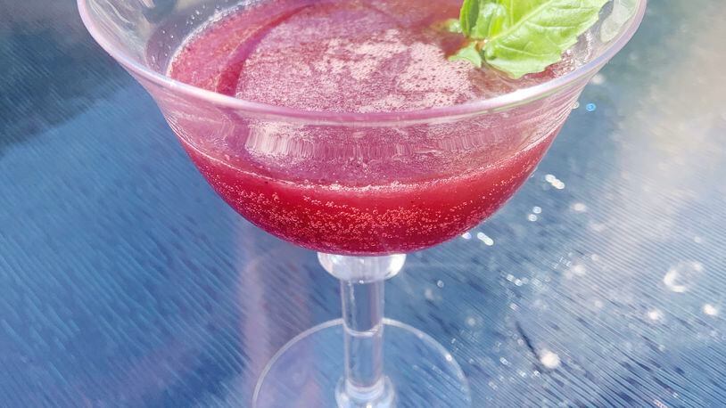 Rhubarb and blackberries add delicious flavor to this cocktail that's perfect for Sundays. CONTRIBUTED/TESS VELLA