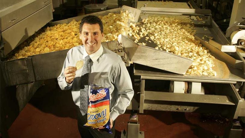 Luke Mapp, sales and marketing administrator at Mike-Sell’s, in 2010. The potato chip company was celebrating its 100th year in business. Mapp is also the great-grandson of the founder. FILE