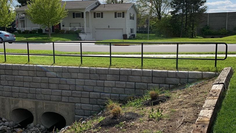 This culvert project in a residential area of Tipp City was among infrastructure work done in the past decade using money from a capital improvements income tax. CONTRIBUTED