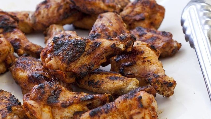 The Wandering Griffin’s juicy jumbo chicken wings are brined for 24 hours in Wandering Griffin’s pilsner lager, then baked, tossed in zesty Wandering Griffin house rub and grilled to perfection. CONTRIBUTED