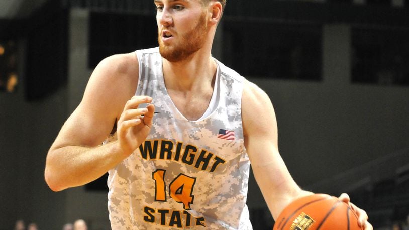 Wright State's Brandon Noel recorded his fifth double-double of the season with 14 points and 15 rebounds in Sunday's loss to Oakland at the Nutter Center. Dayton Daily News file