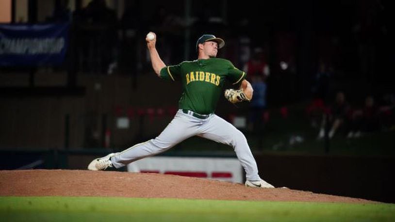 Jeremy Randolph pitching for Wright State last season. CONTRIBUTED