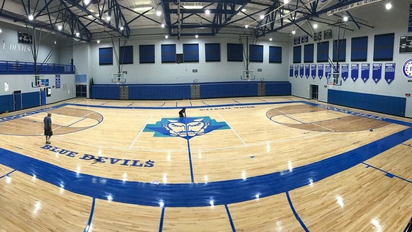 The Brookvile Local School District gave the high school gym a facelift and reopens today. CONTRIBUTED.