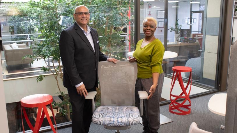 Mark Williams from Elements IV Interior and Yetunde Rodriguez Design Studio partnered to create a chair design inspired by their cultures. CONTRIBUTED