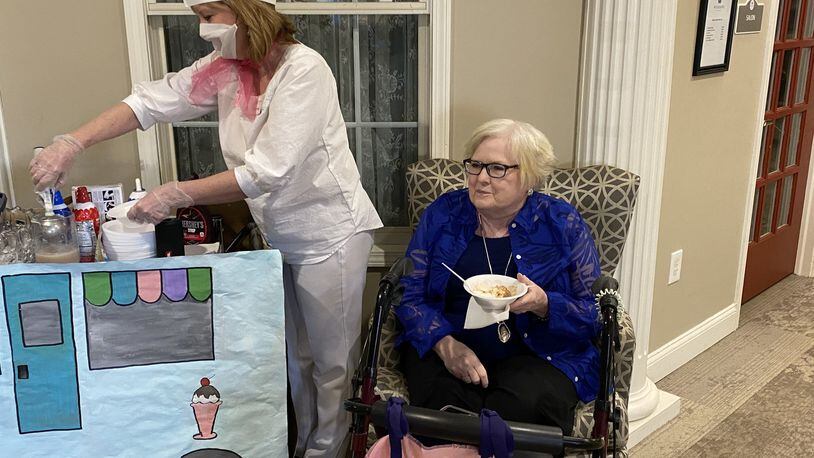 Local senior living community, Wickshire Fairborn, is putting their own twist on their scheduled activities amidst the ever-evolving restrictions COVID-19 has placed on senior housing everywhere.