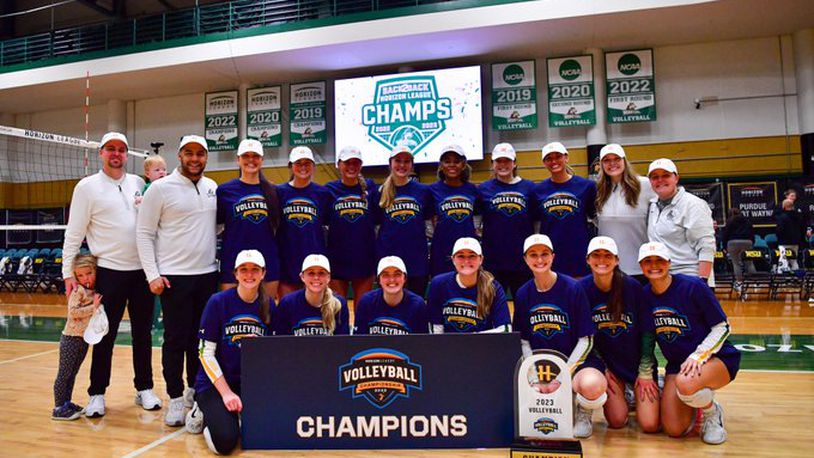 Wright State swept Green Bay 3-0 on Sunday to win the Horizon League volleyball championship at McLin Gym. Wright State Athletics photo