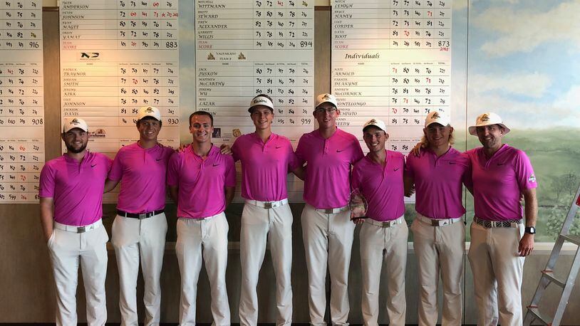 The Wright State golf team finished runner-up in the Valparaiso Crusader Collegiate last month. CONTRIBUTED