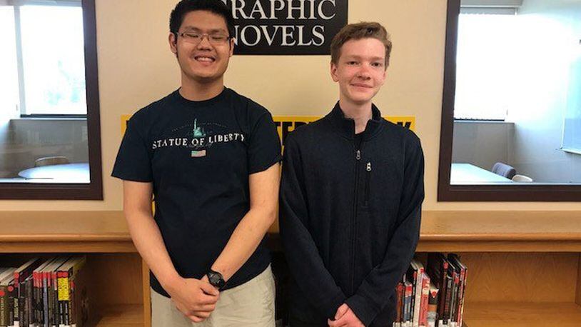Kevin Yin and Ben Thomas from Centerville High School have been selected for a 2018 Achievement Award in Writing, given by the National Council of Teachers of English. CONTRIBUTED