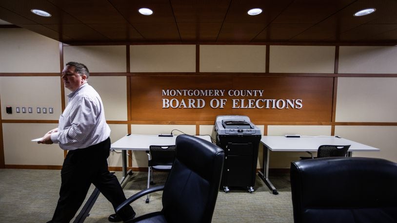 Director of Montgomery County Board of Elections Jeff Rezabek walks through the control room at the Board of Elections Monday Aug. 1, 2022. Polls open Tuesday morning for a rare August primary. JIM NOELKER/STAFF