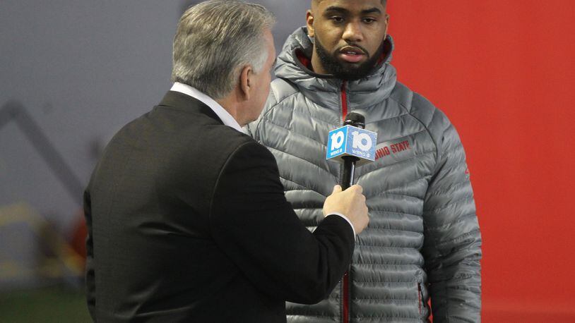 Ohio State’s Chris Worley speaks at media day on Thursday, Dec. 15, 2016, at the Woody Hayes Athletic Center in Columbus. David Jablonski/Staff