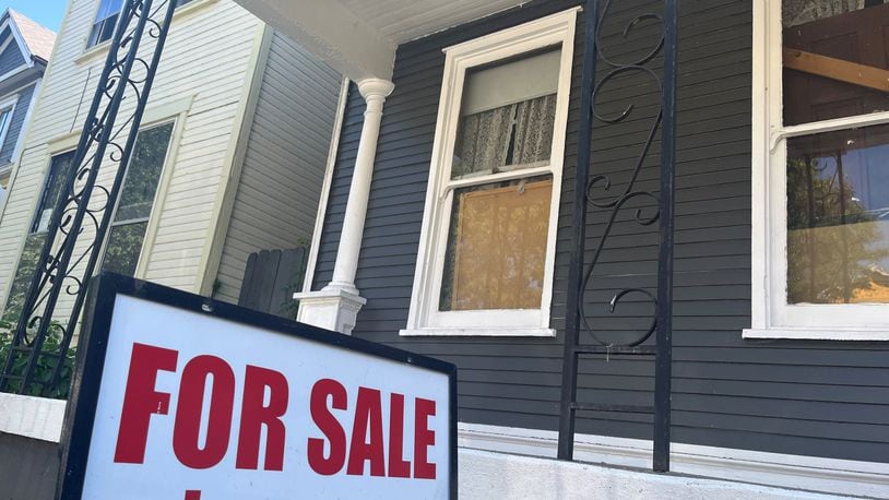 A home for sale in Dayton's South Park neighborhood. Prices for homes in the Dayton area continued to rise in June, but the amount of homes sold declined. CORNELIUS FROLIK/STAFF