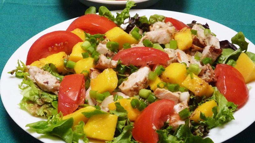 Tangy Chicken Mango Salad with Cucumber and Bean Salad (Linda Gassenheimer/TNS)