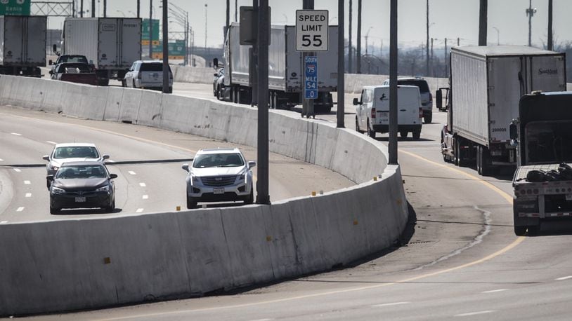 Vehicles roll into Dayton's on the busiest highway Wednesday March 3, 2021. The pandemic put an end to six consecutive years of traffic growth on Interstate 75, but officials think traffic volumes will soon rebound on Dayton’s largest and busiest freeway.