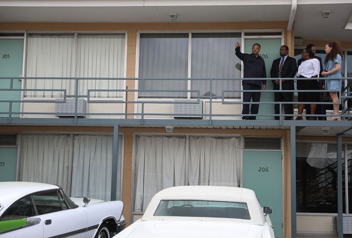 Photos: Jesse Jackson revisits hotel where Martin Luther King Jr. was killed