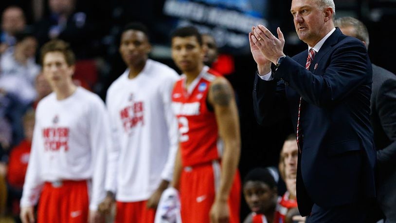 PORTLAND, OR - MARCH 19: Head coach Thad Matta of Ohio State Buckeyes looks on as the Ohio State Buckeyes play the Virginia Commonwealth Rams in the first half during the second round of the 2015 NCAA Men’s Basketball Tournament at Moda Center on March 19, 2015 in Portland, Oregon. (Photo by Jonathan Ferrey/Getty Images)