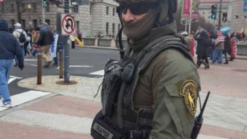 Donovan Crowl of Champaign County is shown Jan. 6, 2021, outside the U.S. Capitol. This image was included in an affidavit filed in U.S. District Court for the District of Columbia as part of a criminal complaint against Crowl for his alleged involvement in the deadly U.S. Capitol riot.