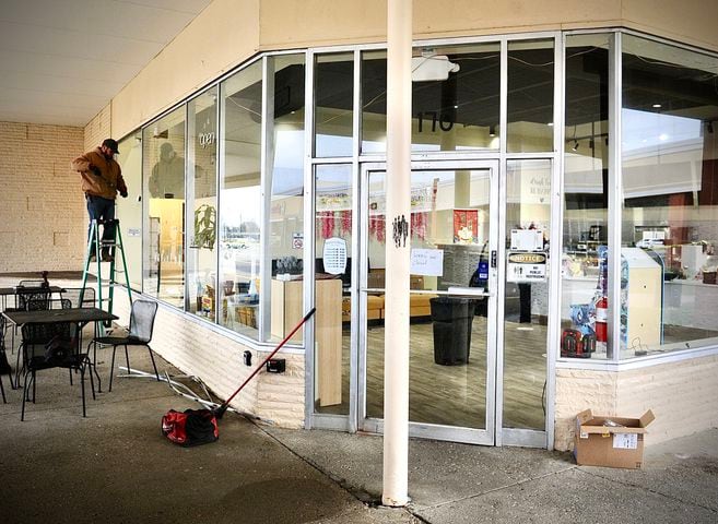 Storm damage airway shopping center
