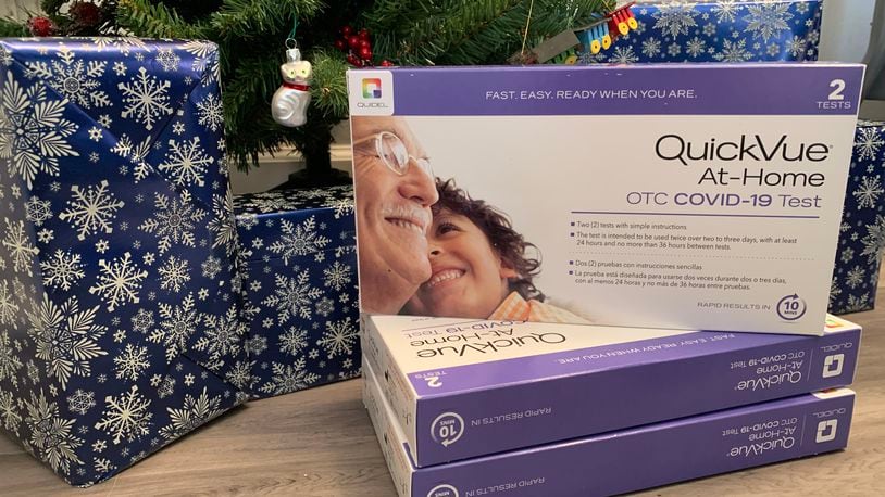 At-home rapid test kits are flying off store shelves faster than the hottest toys this Christmas and pharmacies can’t keep them in stock. A Dayton Daily News reporter visited five stores that carry the tests before finding one that had any in stock.
