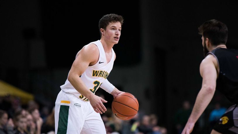 Wright State’s Cole Gentry scored 20 points and tied a school record in Sunday’s win over IUPUI by hitting all of his free-throw attempts. Joseph Craven/CONTRIBUTED