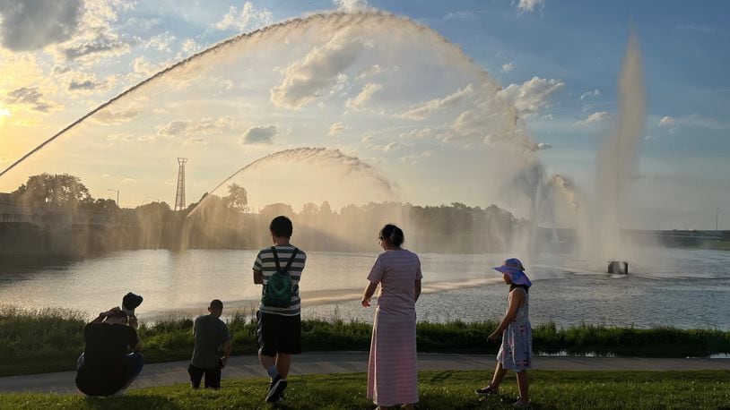 The fountains at RiverScape MetroPark in downtown Dayton. CORNELIUS FROLIK / STAFF