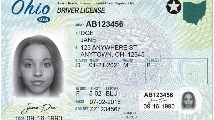New design for Ohio driver’s licenses.