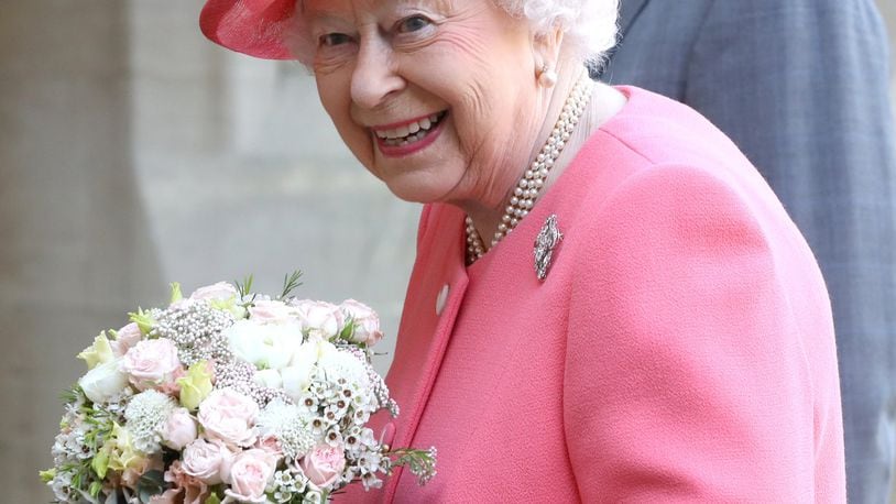 Queen Elizabeth II smiles after she started the London Marathon from Windsor Castle, which was relayed to big screens at Blackheath, setting off 40,000 runners on the 26.2 miles to The Mall, on April 22, 2018 in Windsor, England. (Photo by Chris Jackson - WPA Pool/Getty Images)