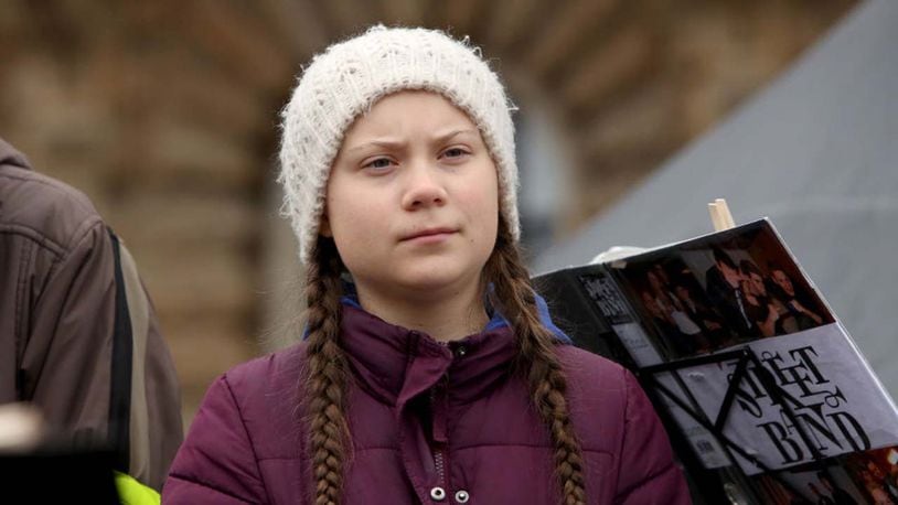 Swedish teenage activist Greta Thunberg demonstrates with high school students against global warming at a Fridays for Future demonstration on March 01, 2019 in Hamburg, Germany. Fridays for Future is an international movement of students who, instead of attending their classes, take part in demonstrations demanding for action against climate change. The series of demonstrations began when Thunberg staged such a protest outside the Swedish parliament building.