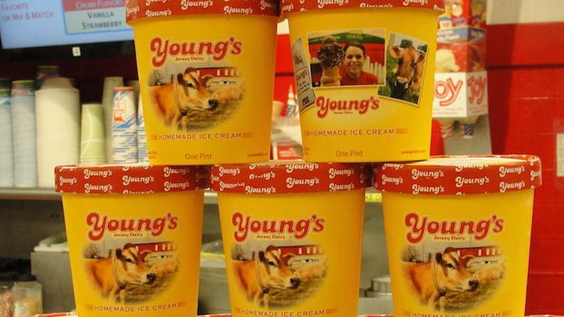 Pints of Young’s Jersey Dairy ice cream. CONTRIBUTED