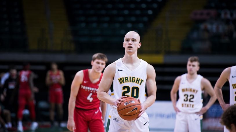 Wright State's Andy Neff shoots a free throw during a game vs. Youngstown State last season at the Nutter Center. Joseph Craven/Wright State Athletics